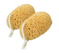 LOORGVEL Esponjas de Baño Exfoliantes 2 Unidades Tamaño Mediano Esponjas Vegetales Suaves Color Natural para Ducha Familiar Cuidado Corporal Piel Sensible Niñas y Bebés