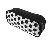 LOORGVEL Estuche De Lápices De Fútbol Grande Cuadrado, Bolsa De Papelería De Poliéster Resistente, Diseño Deportivo Compartimento, Organizador Escolar Portátil para Niños y Adolescentes
