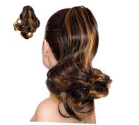 LOORGVEL Extensión de Coleta Rizada con Clip de Garra para Mujer Postizo Sintético Volumen Natural Fácil de Usar Resistente y Reutilizable Rizado para Uso Diario