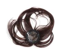 LOORGVEL Flequillo Postizo Aireado Clip In Peluca sin Costuras Alta Temperatura Flequillo Francés Chocolate Extensión Cabello Mujer