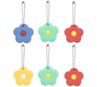 LOORGVEL Fundas de Silicona para Llaves de Casa 6 Piezas, Diseño de Flor Grande, de Llaves Reutilizables y Fáciles de Colocar, Cubiertas para Identificación Rápida y Estilo Aleatorio