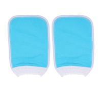 LOORGVEL Guantes de Baño Pack de 2 Unidades Exfoliantes de Fibras Vegetales Diseño de Manopla Ligera y Conveniente para Ducha y Viaje
