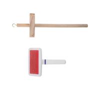 LOORGVEL Herramienta para Pelo de Mascotas Husillo de Madera y Peine Desenredante Kit para Recoger Pelo de Gatos y Perros Adecuado para Manualidades y Bricolaje en Aseo de Mascotas