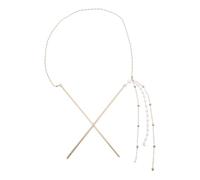 LOORGVEL Horquilla Cabello Estilo Chino Doble Cadena y Borla Palillo Pelo de ABS y Aleación de Zinc Tamaño Medio Accesorio Vintage para Moños y Peinados Elegantes