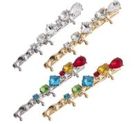 LOORGVEL Horquilla De Diamante De Colores 4 Pcs Con Pedrería Para Mujer, Horquillas Brillantes Para El Pelo, Accesorios Para El Pelo Para Niña, Uso En Fiesta o Evento Casual