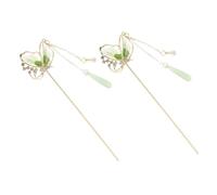 LOORGVEL Horquilla Pinza De Pelo Chino Alfileres De Perlas Palo De Pelo De Metal Palo De Pelo De Flores Chinas Broche De Pelo Chino Palos De Pelo Chino Light Green Aleación De Zinc