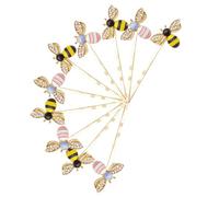 LOORGVEL Horquillas Cabello de Abeja Decorativas 10 Piezas Tamaño Pequeño Colores Negro Amarillo y Rosa para Niñas y Mujeres Uso Diario para Fijar Flequillo