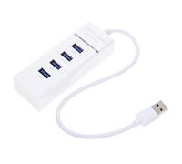 LOORGVEL Hub USB 3.0 de 4 Conectores en ABS Blanco, Expansión para 1 Unidad, Transferencia de Datos Rápida para Casa y Viaje de Negocios