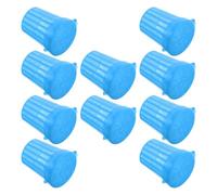 LOORGVEL Jaula para Cebo de Pesca de Plástico Azul, 10 Piezas, Caja Trampa para Camarones, Cangrejos y Pececillos, Tanque Alimentador Portátil para Pesca en Agua Dulce y Salada