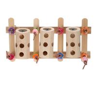 LOORGVEL Juguete para Buscar Comida Gimnasio de Aves Que Desarrolla Equilibrio y Coordinación Accesorio para Jaula para Loros y Pájaros de Madera