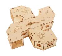 LOORGVEL Juguete Túnel para Mascotas de Madera Natural, Laberinto Compacto para Ejercicio, Diseño Seguro y Masticable, Tamaño Pequeño Adecuado para Jaula, Adecuado para Hámsters y Pequeños