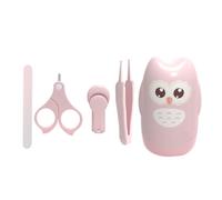 LOORGVEL Kit de Cuidado Uñas Niña Seguro con Cortaúñas Ergonómico y Completo para Manicura Infantil Color Rosa Sakura para Recién Nacidos