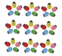 LOORGVEL Miniaturas Mariquitas De Madera Autoadhesivas 8x11mm 100 Piezas Colores Aleatorios Adornos DIY Decoración De Jardín y Terrarios para Manualidades