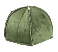 LOORGVEL Nido Cálido para Mascotas Pequeñas Tipo Cabaña Verde Cama Acogedora de Fieltro para Hámsteres y Cobayas Refugio Portátil Resistente al Viento Adecuado para Jaulas y Uso Invierno