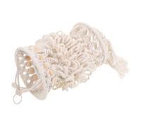 LOORGVEL pantalla de macramé boho Cubierta de luz colgante sombra de lámpara colgante Cubierta de lámpara rústica pantalla de cuerda de algodón tejida a mano Luminaria bohemia madera White