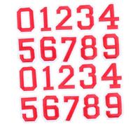 LOORGVEL Pegatinas Números para Camiseta DIY para Niños, Autoadhesivas Rojas del 0 al 9, Materiales Lavables, Decoración y Reparación de Ropa, 2 Juegos de 20 Unidades