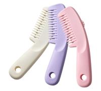 LOORGVEL Peine de Corte para Cabello 3 Piezas Morado, Rosa y, Peine de Afeitar y Tijeras para Peinar, Herramienta Profesional para Estilismo en Casa y Cuidado del Cabello Diario
