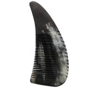 LOORGVEL Peine Masaje Natural de Cuerno de Yak Negro Antistático con Textura Única para Alisar y Engrosar el Cabello