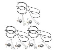 LOORGVEL Pestillo de Puerta con Resorte y Tirador de Cable, 6 Juegos, Acero Resistente Intemperie, para Cercas de Madera, Cobertizos y Puertas de Patio Exterior, Herrajes de