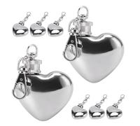 LOORGVEL Petaca Pequeña de Acero Inoxidable en Forma de Corazón 30 Ml Llavero Mini Frasco Portátil para Whisky Vino y Camping Resistente Fugas para Senderismo y Fiestas