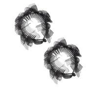 LOORGVEL Pinza De Cabello Elegante Con Lazo De Flor Accesorios De Peinado De Malla Suave Sujetador De Coleta y Para Moño Para Mujeres Diversas Ocasiones