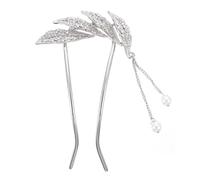 LOORGVEL Pinza para Cabello Plateada Adorno de Perlas y Pedrería Clip Elegante para Moños Accesorio para Peinados de Fiesta Mujeres