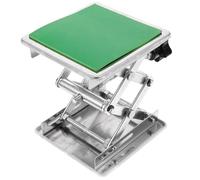 LOORGVEL Plataforma Elevadora Manual para Laboratorio 10x10 Cm Acero Inoxidable Base Antideslizante y Banda Protectora Antidesgaste Soporte Ajustable para Bancada y Trabajo Científico