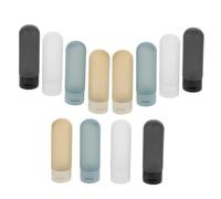 LOORGVEL Portátil y Resistente para de Viaje Rellenables de 60ml Juego de 12 Botellas Material Pe Pp para Champú y Lociones Adecuado para Gimnasio y Exteriores
