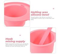 LOORGVEL Recipiente de Silicona para Cera Derretida 400 Ml Resistente al Calor Color Rosa con Varilla Mezcladora para Mascarillas y Depilación en Salones y Hogar Reutilizable