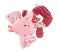 LOORGVEL Sonajero de Peluche Elefante Rosa para Recién Nacido Juguete Sensorial Blando para Bebés Año Anillo de Mano Seguro para Desarrollo Táctil y Auditivo