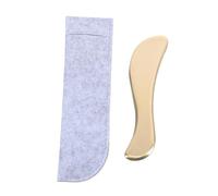 LOORGVEL Tabla de Raspado Facial de Latón, Masajeador de Piel Facial Portátil, Herramienta de Masaje por Rascado Bordes Lisos, Tamaño Pequeño para Cara, Cuello y Pies, Uso Profesional y Personal