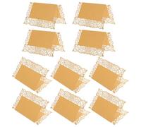 LOORGVEL Tarjetas de Mesa Huecas Forma de Corazón 3D para Bodas 50 Piezas Color Blanco Detalles Dorados Etiquetas Elegantes para Eventos Decoración y Organización de Asientos