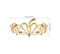 LOORGVEL Tocado de Serpiente Bicolor Medusa para Mujer Diadema Dorada y Roja con Gemas de Imitación Adorno para Boda Cumpleaños y Cosplay Accesorio de Cabello Elegante y Cómodo