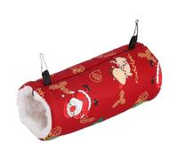 LOORGVEL Túnel para Conejillos y Hurones y Cálido Casa de Descanso de Felpa para Hámster Chinchilla y Ardilla Accesorio de Cama Navideña para Jaulas de Animales Pequeños