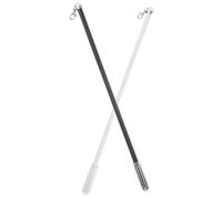 LOORGVEL Varillas para Cortinas 50 CM Palo para Persianas Manual Barra de Tirador para Ventana 2 Piezas Negro y Accesorio para Persianas y Decoración del Hogar