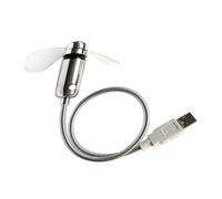 LOORGVEL Ventilador USB Portátil con Reloj LED Flexible Mini Abanico Silencioso para Escritorio Enfriador USB para Ordenador y Viaje