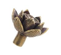LOORGVEL Vintage Lotus Flower Brass Cabinet Knobs Retro Decorative Drawer Pulls Low Maintenance Kitchen Wardrobe Hardware