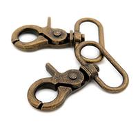 Loosco Broches de gatillo, cierres de gancho, cierres de bolsa, gatillo giratorio ovalado, pequeños ganchos para correas, bolsos, cinturones, artesanía en cuero (latón cepillado-1, 1 1/5 pulgadas)