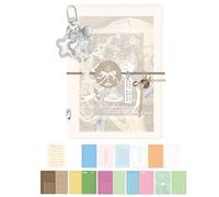 Loose Leaf Binder Journal, Refillable 5 Ring Notebook, 3.5x5.1x1.18in Portable Planner with Cute Design, Portable Spiral Binder Notebook with Soft Pages, Compact Writing Journal for Daily Use