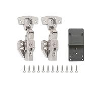 LOOTICH 110 Grado Semi Solapado Bisagras con Amortiguación Integrada Bisagra con Mecanismo de Suave Lento Cierre Automático para Puerta de Mueble Armario de Cocina Amortiguadores 2 PCS