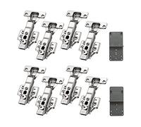 LOOTICH 95 Grado 3-Way Totalmente Solapado 35mm Soft Close Bisagras de Clip-on con Amortiguación Bisagra con Suave Cierre Automatic para Puerta de Mueble Armario de Cocina 8 Piezas