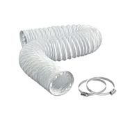 LOOTICH Tubo Secadora Universal de PVC Flexible Ø 102mm Longitud 2,5m para Aire Acondicionado y Campanas Extractoras Conducto de Aire de Ventilación Sistemas con 2 Abrazaderas de Acero