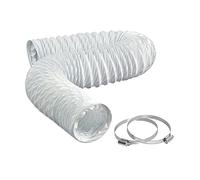 LOOTICH Tubo Secadora Universal de PVC Flexible Ø 127mm Longitud 2,5m para Aire Acondicionado y Campanas Extractoras Conducto de Aire de Ventilación Sistemas con 2 Abrazaderas de Acero