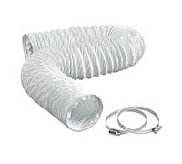 LOOTICH Tubo Secadora Universal de PVC Flexible Ø 153mm Longitud 2,5m para Aire Acondicionado y Campanas Extractoras Conducto de Aire de Ventilación Sistemas con 2 Abrazaderas de Acero