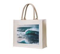 lootpe Bolsa de mano con estampado de agua de mar, bolsa de regalo personalizada, bolsa de viaje de lona para playa, bolsas de compras, regalo para mujeres y madres