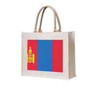 lootpe Bolsa de mano con estampado de bandera de Mongolia, bolsa de regalo personalizada, bolsa de viaje de playa, bolsas de compras, regalo para mujeres y madres