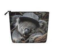lootpe Bolsa de maquillaje de viaje con estampado de koala durmiendo, bolsas de cosméticos de gran capacidad para mujeres, bolsa de cosméticos portátil, bolsa de aseo