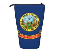 lootpe Bolsa telescópica para lápices con estampado de la bandera del estado de Idaho, estuche para lápices emergente, soporte para bolígrafos de pie, bonita bolsa para lápices