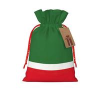 Lootpe Bolsas grandes de regalo de Navidad con estampado de bandera de la República de Chechenia, bolsas de regalo reutilizables para regalos, bolsas de regalo de arpillera con cordones