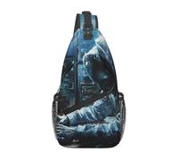 lootpe Bolso bandolera con estampado de ataque de hacker, mochila de hombro, bolsa de pecho, para viajes al aire libre, casual